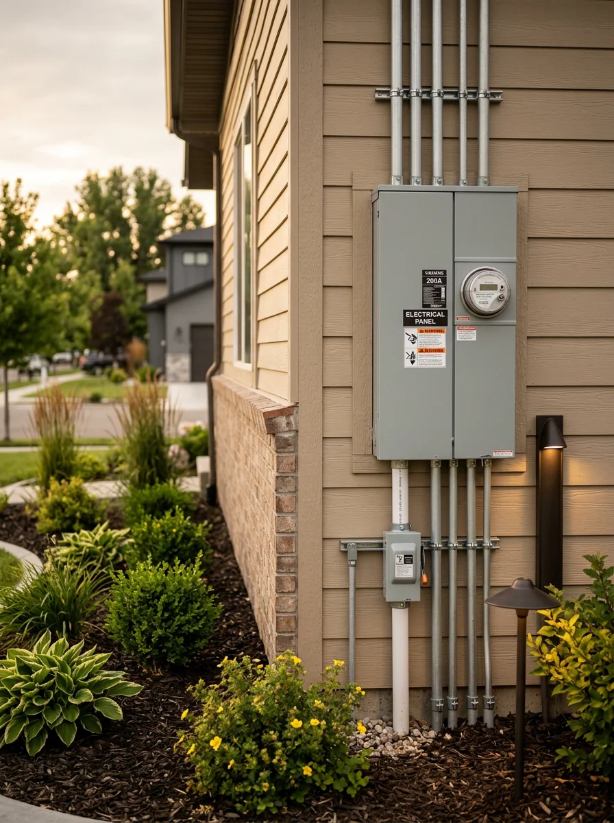 Modern residential home in Kimberly with upgraded electrical panel and outdoor lighting installation
