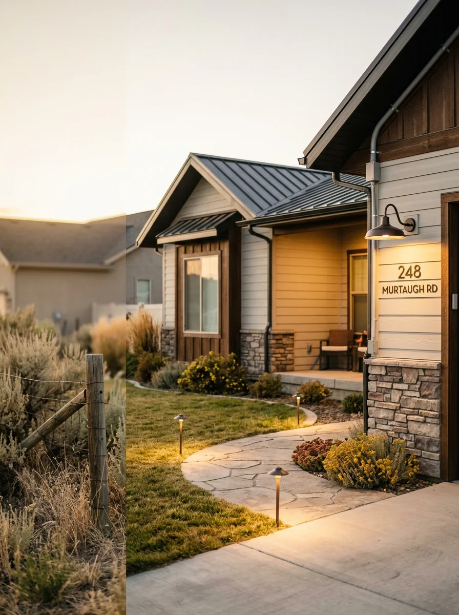 Modern residential home in Murtaugh with landscape lighting and electrical upgrades